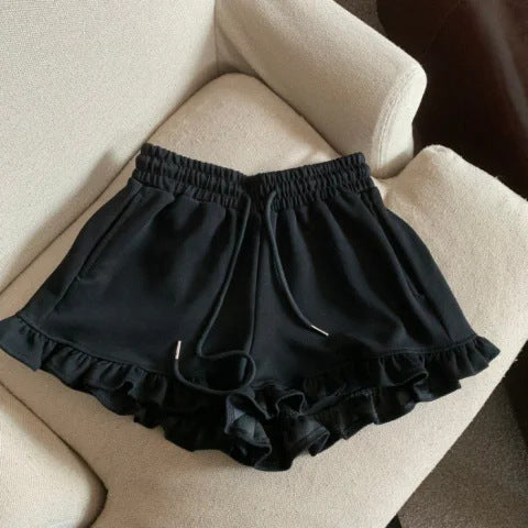 Ruffle & Roll — Niche Sporty Casual Shorts with Ruffled Edge