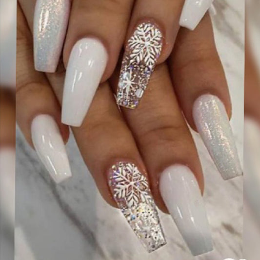 Ice Queen Nails — 24pk Short Ballet Glitter Press-Ons
