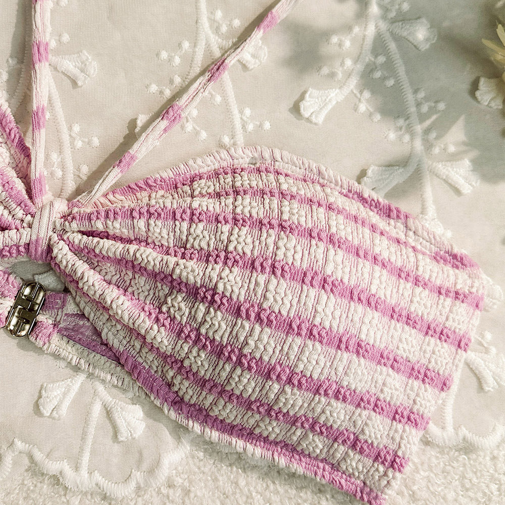 Stripe Hype — Striped Print Split Bikini for Women