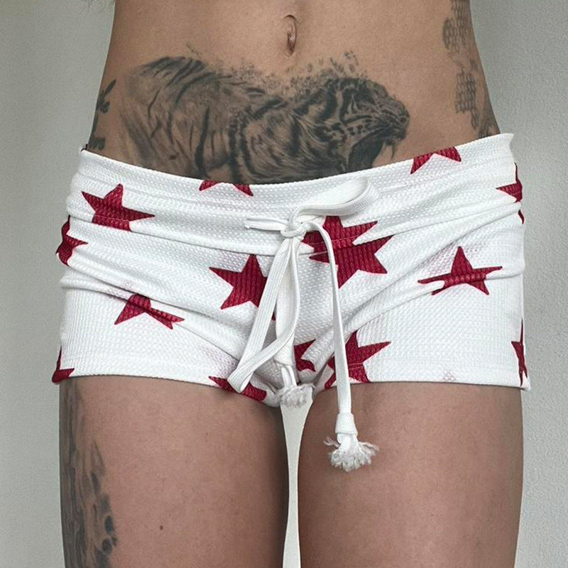 Starry Eyed — Star Print Contrast Casual Shorts