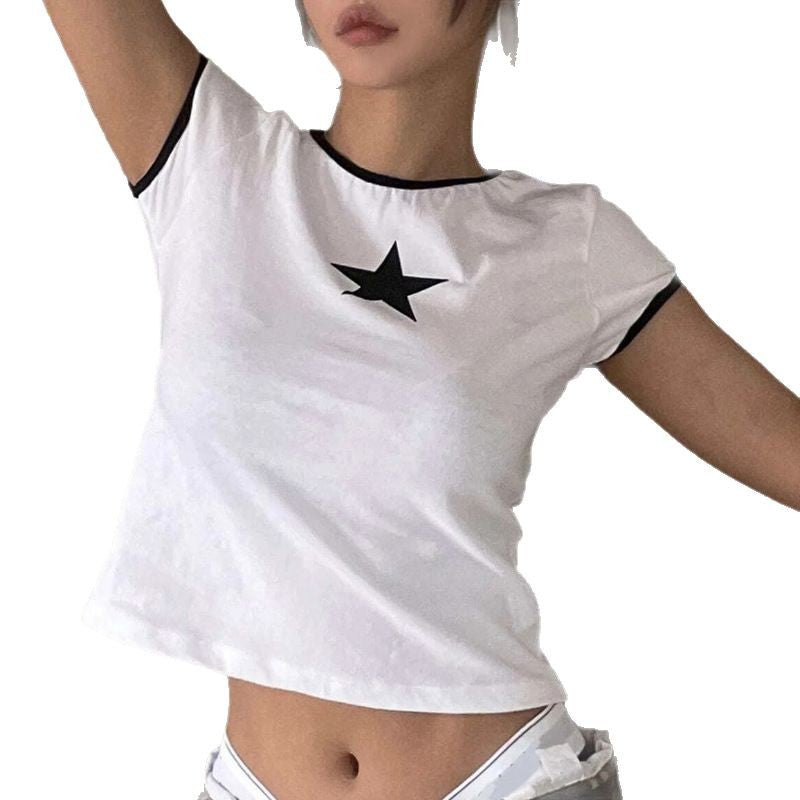 Cosmic Comfort — Crew-neck Top with Star Print