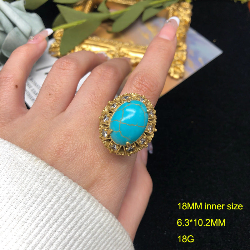 Lapis Luxe — Retro Lapis Lazuli Turquoise Ring