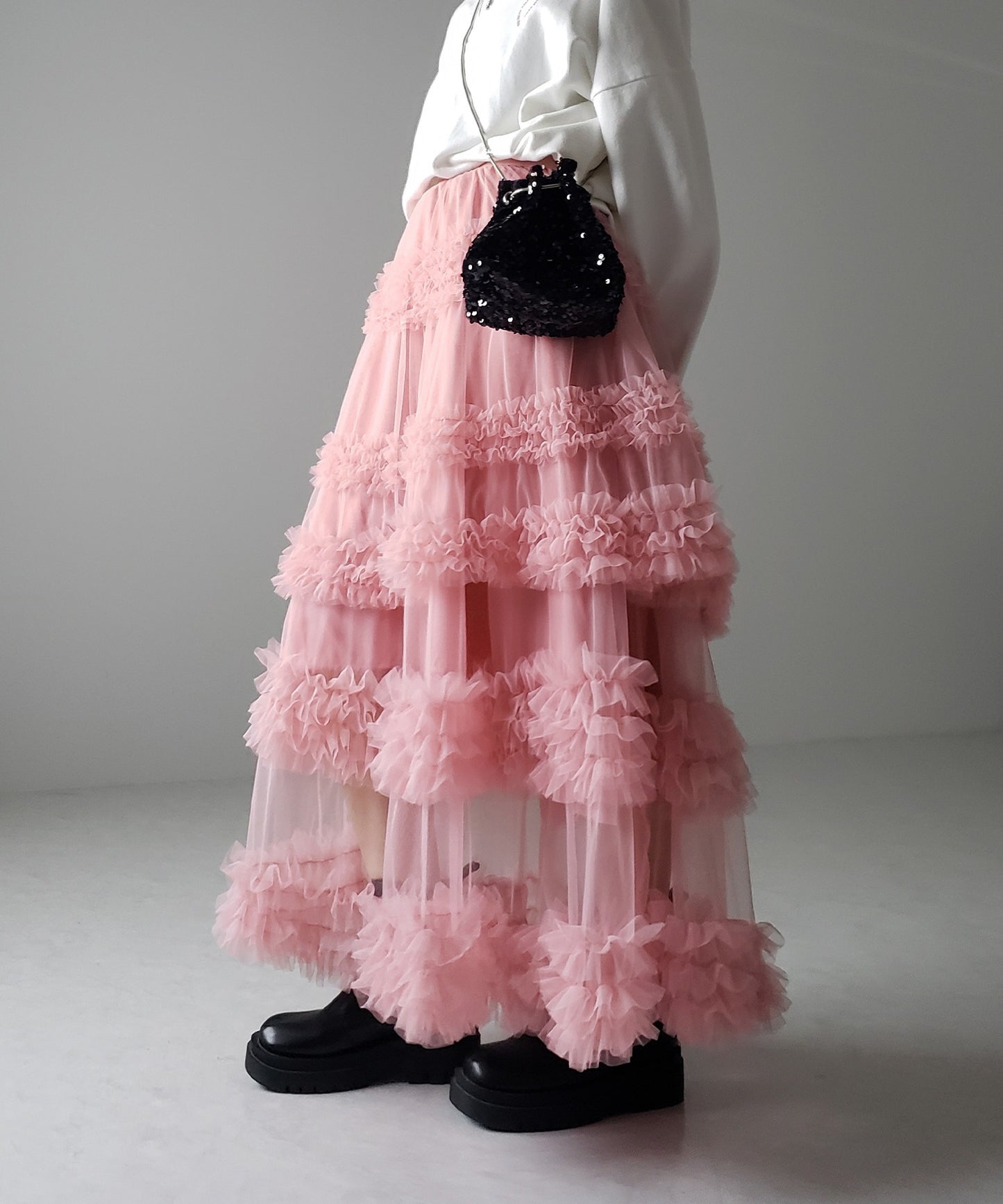 Mesh-merizing — 3-Layer Spliced Mesh Japanese Skirt
