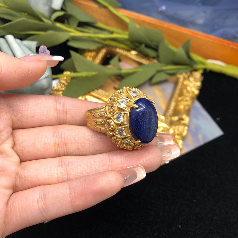 Lapis Luxe — Retro Lapis Lazuli Turquoise Ring