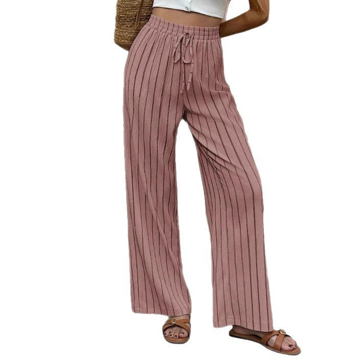 Stripe Hype — Relaxed Striped Wide-Leg Pants with Drawstring