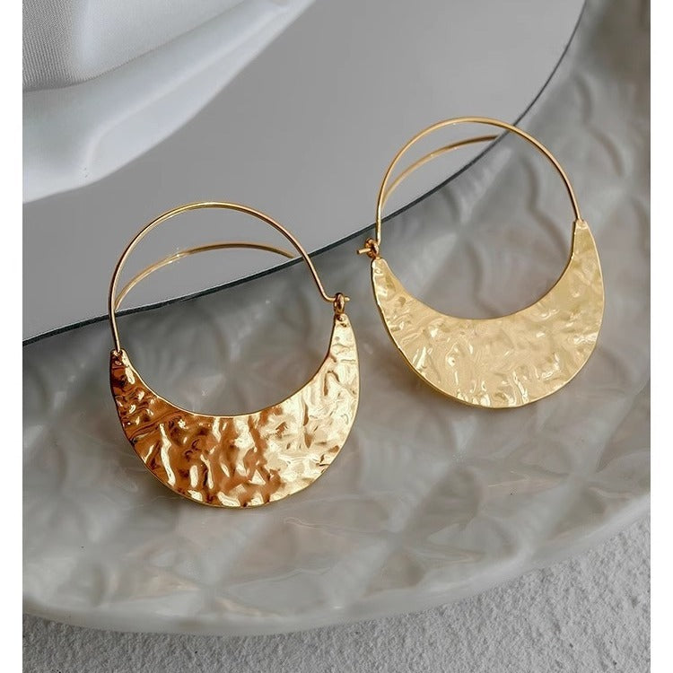 Fan-tastic Flare — 18K Gold-Plated Fan-Shaped Earrings for Women