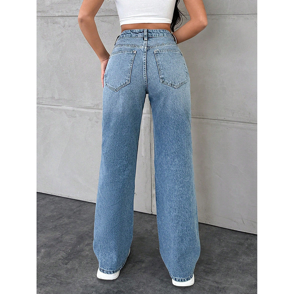 Wash & Wear — Casual Straight-Fit Washed Jeans