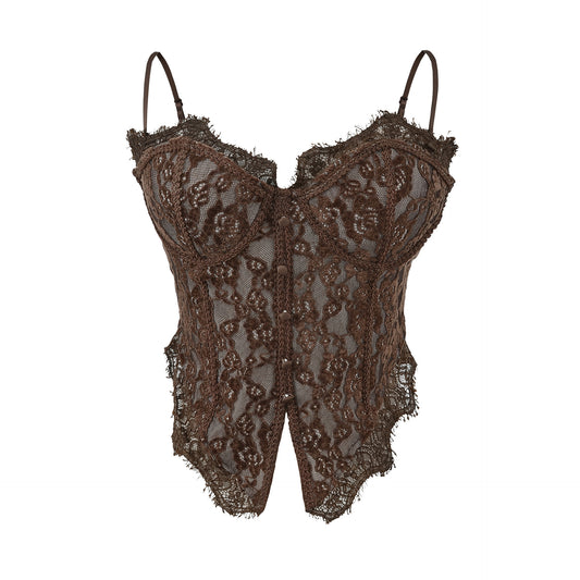 Fin-omenal Fit — Sexy Lace Patchwork Fishbone Cami