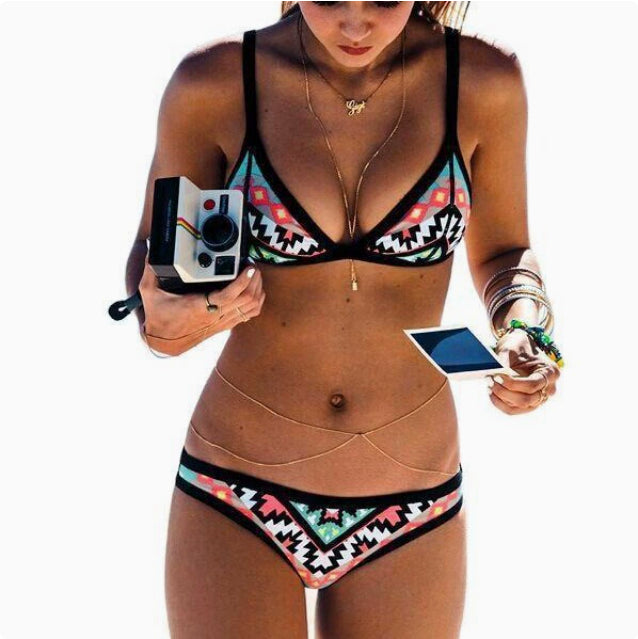 Brazilian Beauty — Geometric Print Bikini Swimsuit for Women