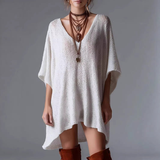 Cape It Off — Cutout Cape Top Sun-Protective Mini Dress