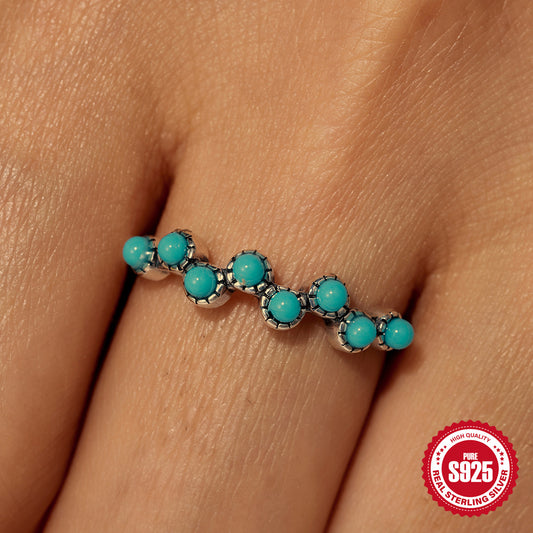 Lotus Luster — Lotus Turquoise Artistic Retro All-Match Ring