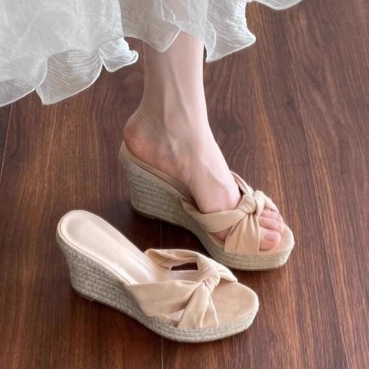 Wedge Wonder — Platform Sandals, Outdoor High Heel Slides for Dresses