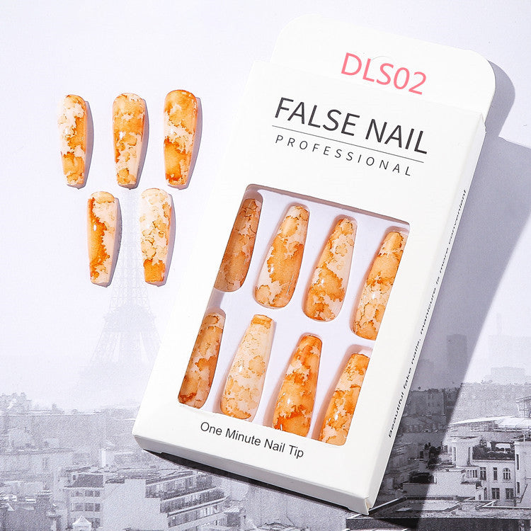 Marbleous! — Long Matte Marble European Fake Nails