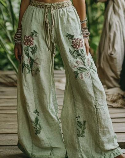Hemp Hipster — Vintage Sand-Washed Hemp Wide-Leg Pants
