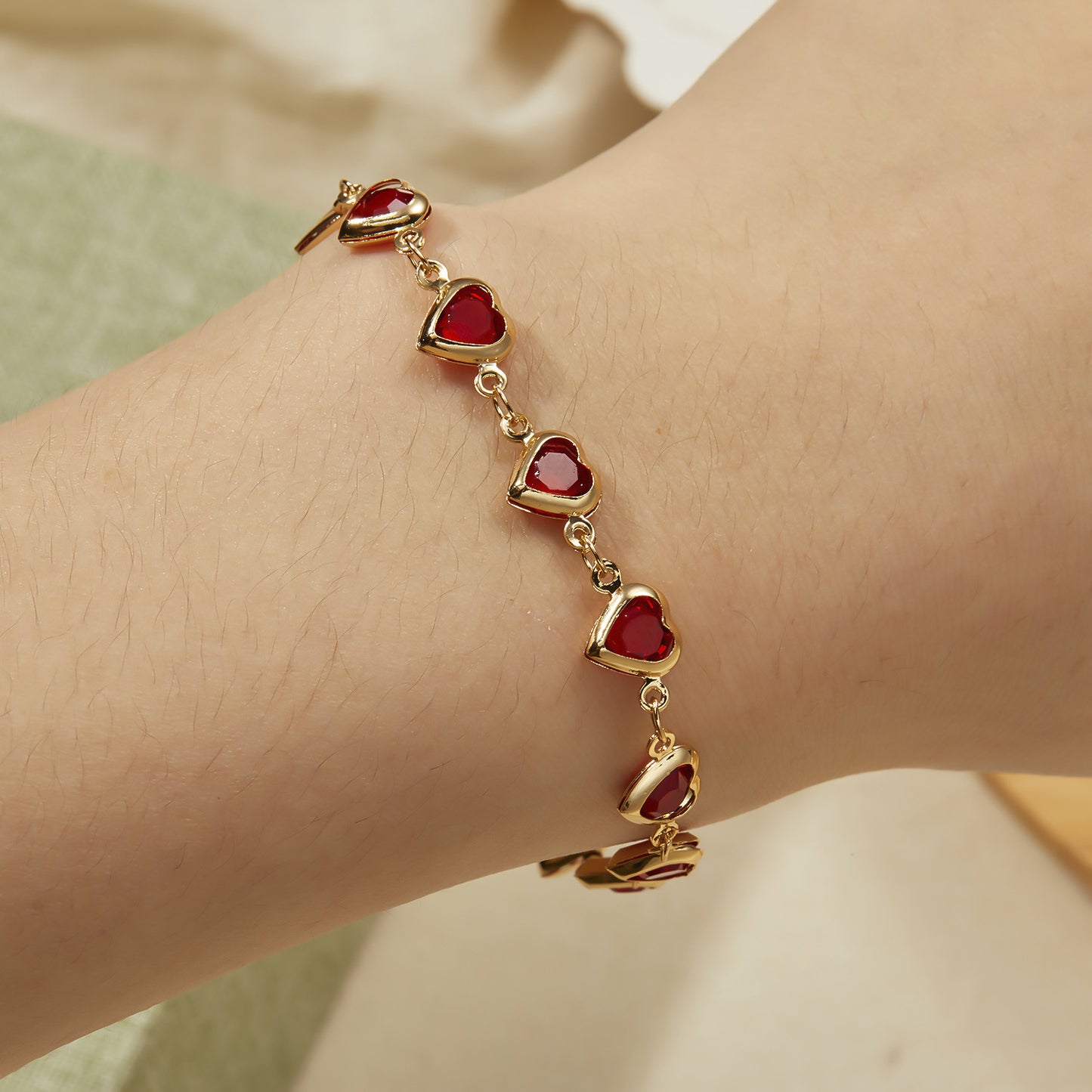 Heartfelt Sparkle — Red Diamond Niche Light Luxury Necklace