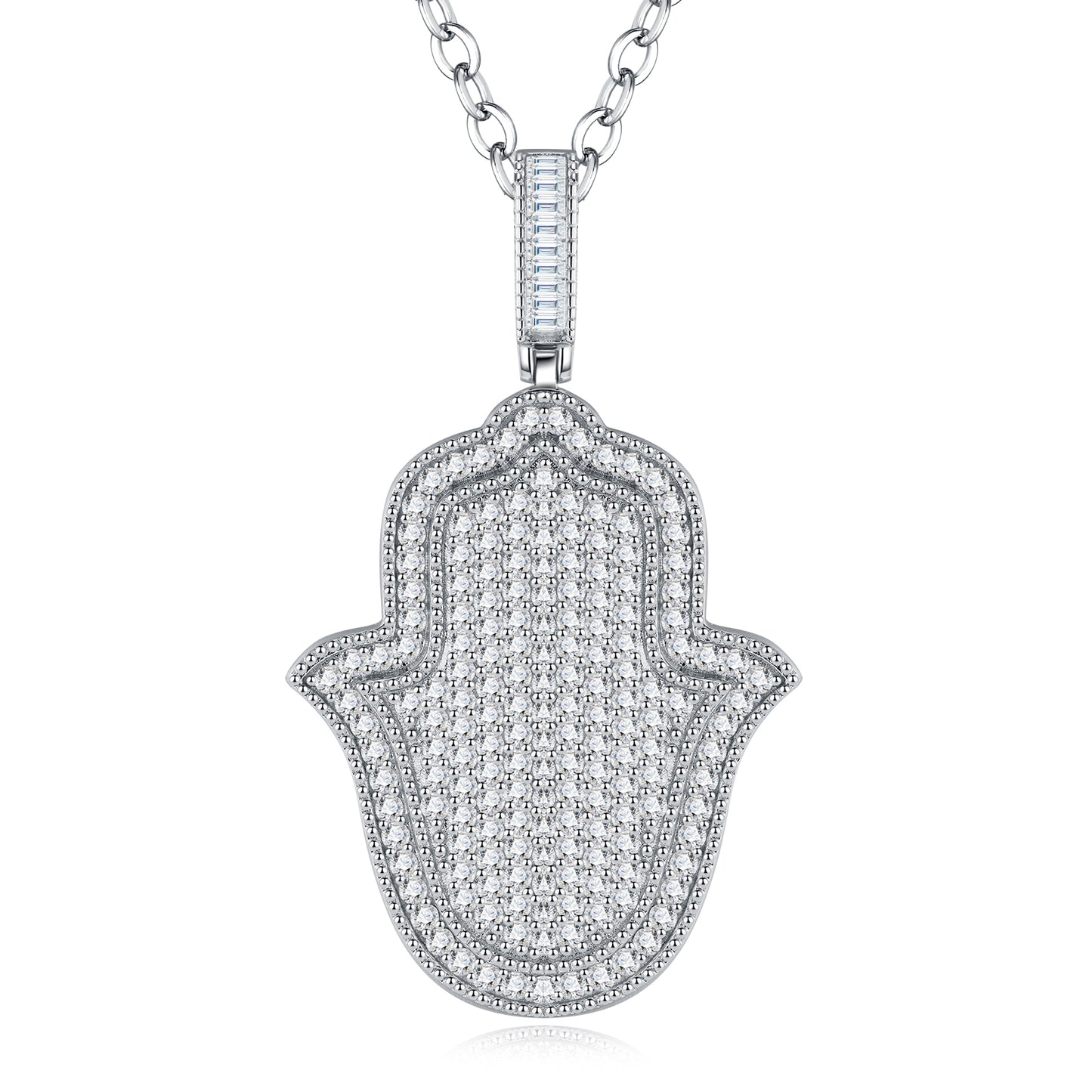 Dazzle Duo — S925 Platinum Plated Moissanite Necklace Set