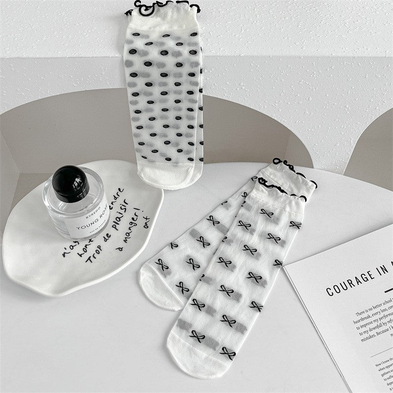 Sheer Delight — 4-Pair Lace Fungus Glass Ankle Socks