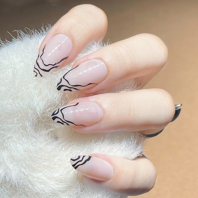 French Kiss — Elegant Water Drop Manicure Rhinestone Nails