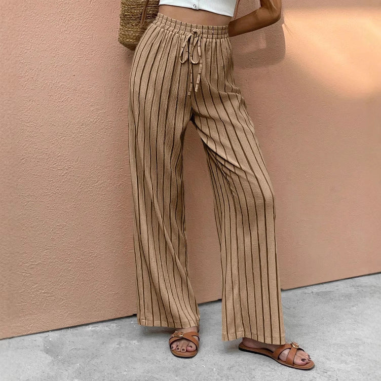 Stripe Hype — Relaxed Striped Wide-Leg Pants with Drawstring