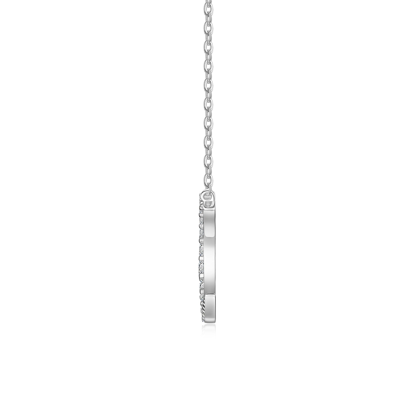 Moissanite Modiste — Moissanite Pendant, Platinum Plated S925 Silver