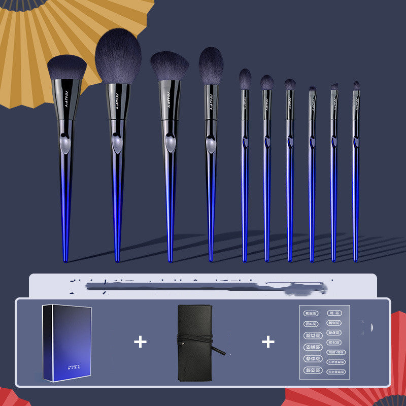 Brushstroke Bliss — 10-Piece Blue Makeup Brush Set