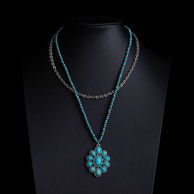 Turquoise Trails — Retro Ethnic Style Necklace