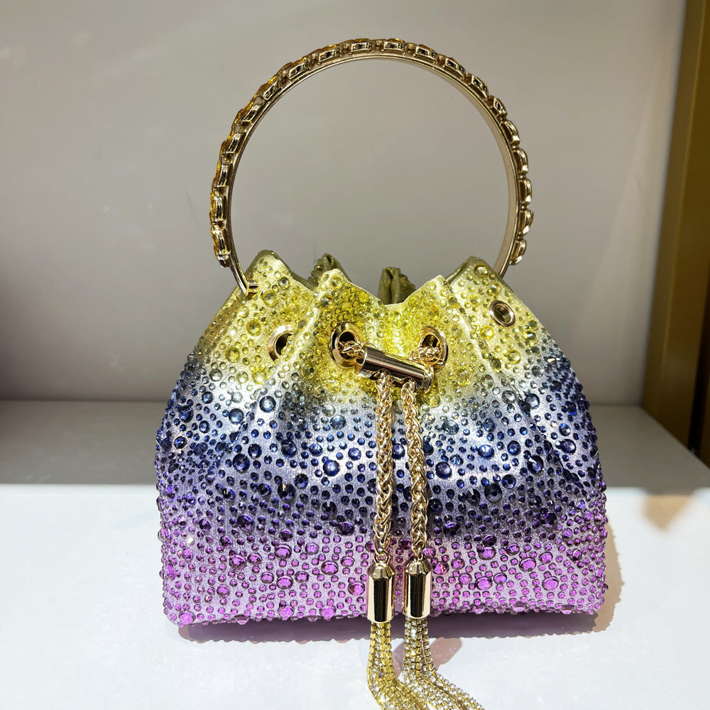 Shine On — Drawstring Rhinestone Crossbody Handbag