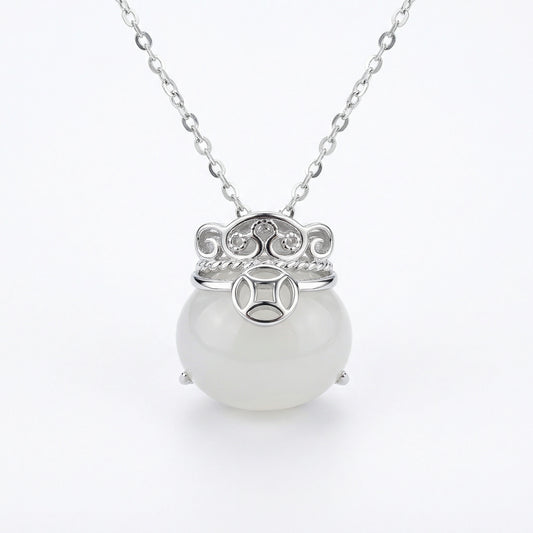 Lucky Luster — .925 Silver Coin Bead Pendant Necklace