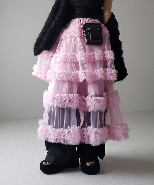Mesh-merizing — 3-Layer Spliced Mesh Japanese Skirt
