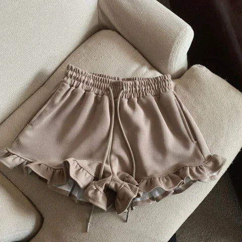 Ruffle & Roll — Niche Sporty Casual Shorts with Ruffled Edge