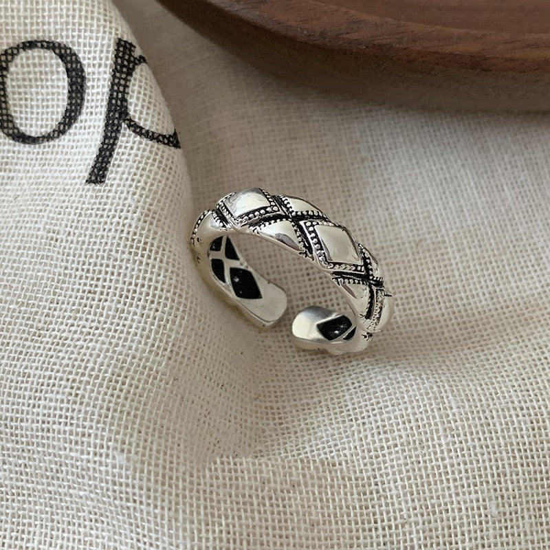 Twist of Fate — 925 Sterling Silver Twisted Open Ring, Adjustable