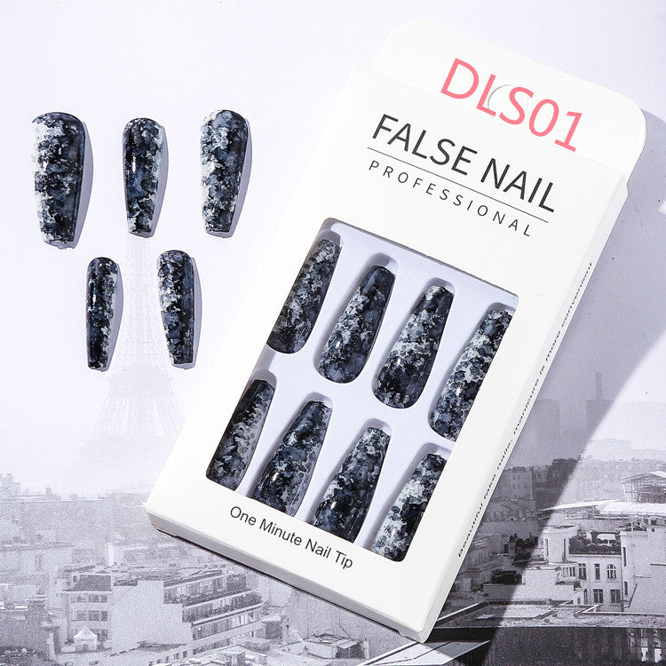 Marbleous! — Long Matte Marble European Fake Nails