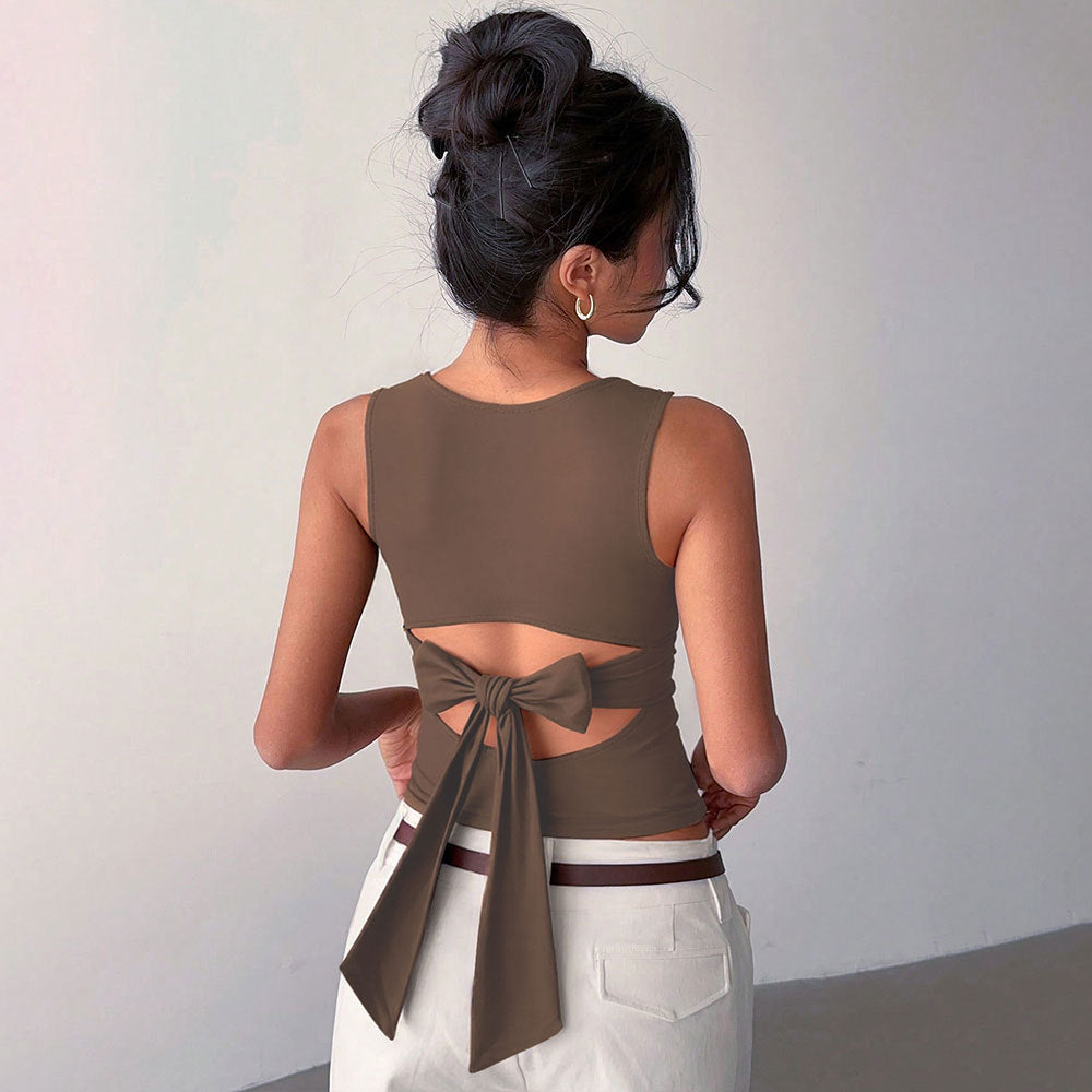 Bow-tiful Back — Elegant Fashion Tee with Bow Back Design