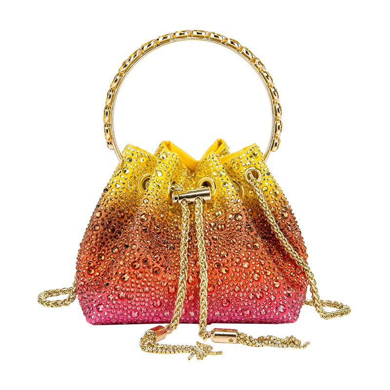 Shine On — Drawstring Rhinestone Crossbody Handbag