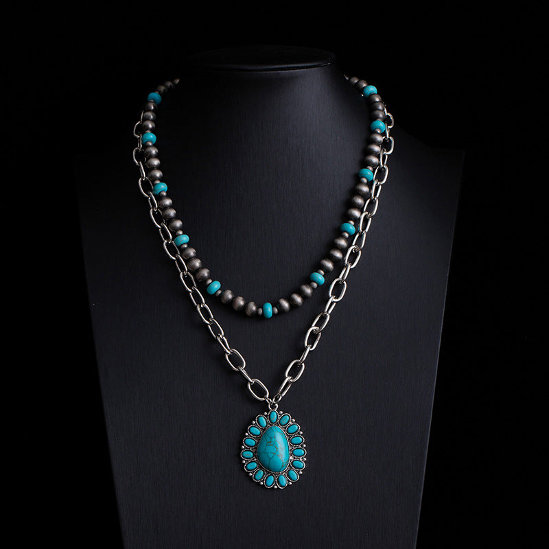 Turquoise Trails — Retro Ethnic Style Necklace