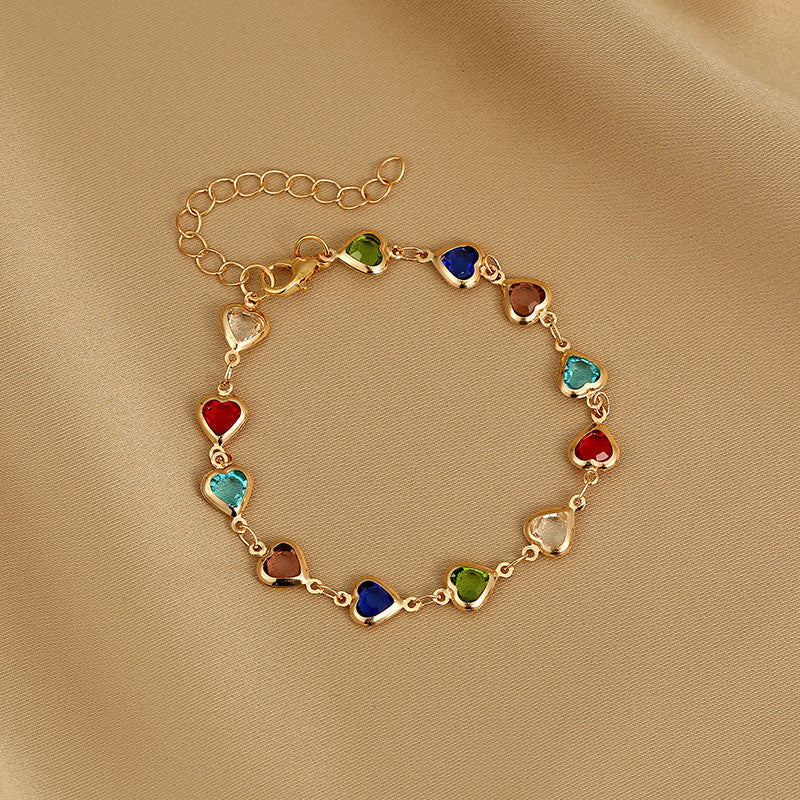 Heartfelt Sparkle — Red Diamond Niche Light Luxury Necklace