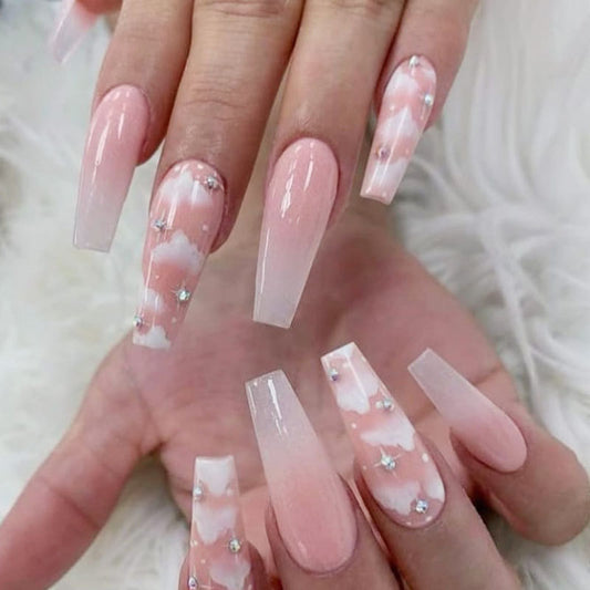 Ballerina Bliss — Long Detachable Women's Nail Stickers