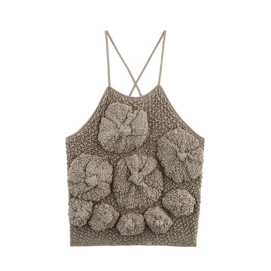 Bloom & Bustle — 3D Floral Textured Sling Top