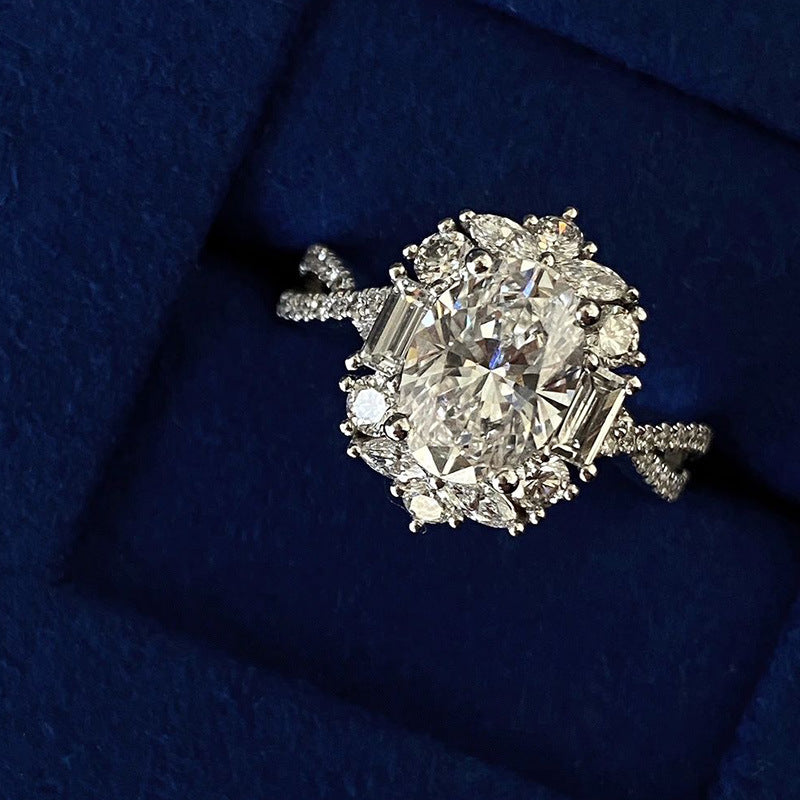 Oval Opulence — Luxury Oval Simulated Moissanite Engagement Ring