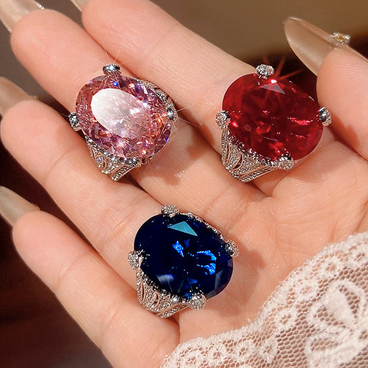 Gem-tastic Glam — Colorful Gemstone Inlay Ring for Women