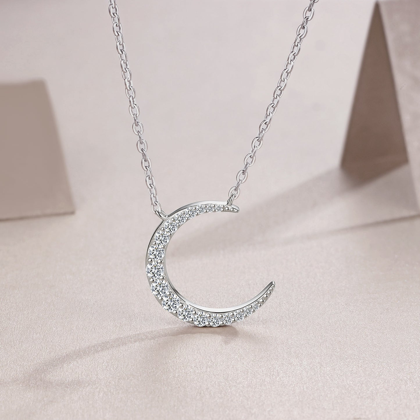 Moissanite Modiste — Moissanite Pendant, Platinum Plated S925 Silver