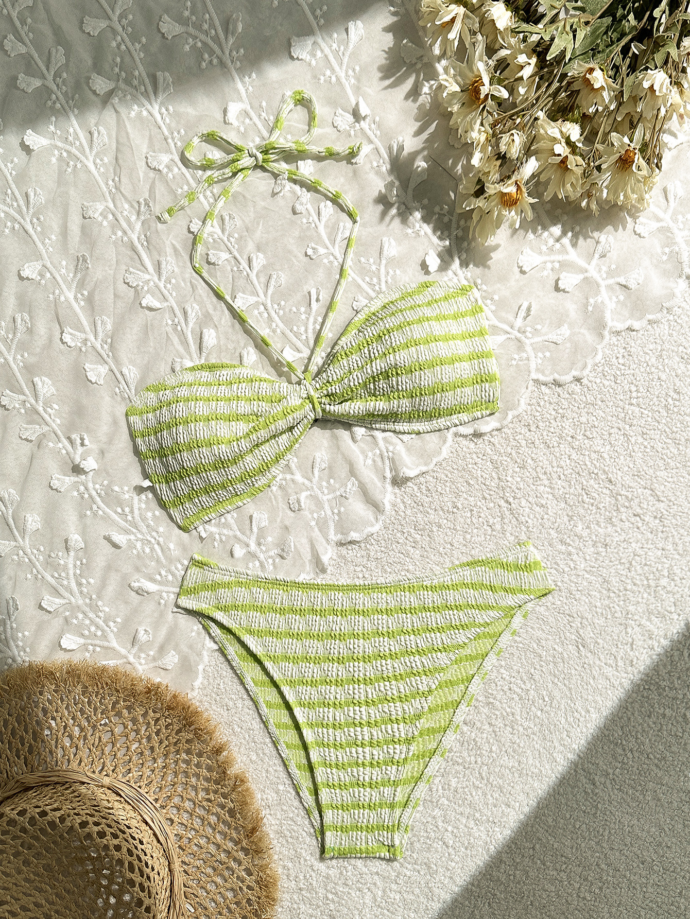 Stripe Hype — Striped Print Split Bikini for Women