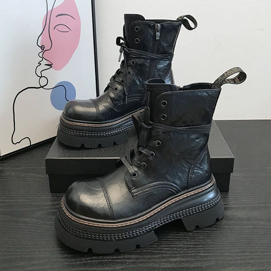 Ankle Authority — Chunky-heeled Ankle Boots with Side Zippers