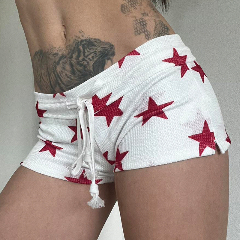 Starry Eyed — Star Print Contrast Casual Shorts