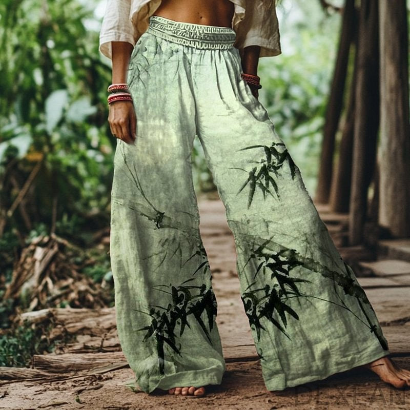 Abs-olutely Fabulous — Midriff-Baring Wide-Leg Casual Pants