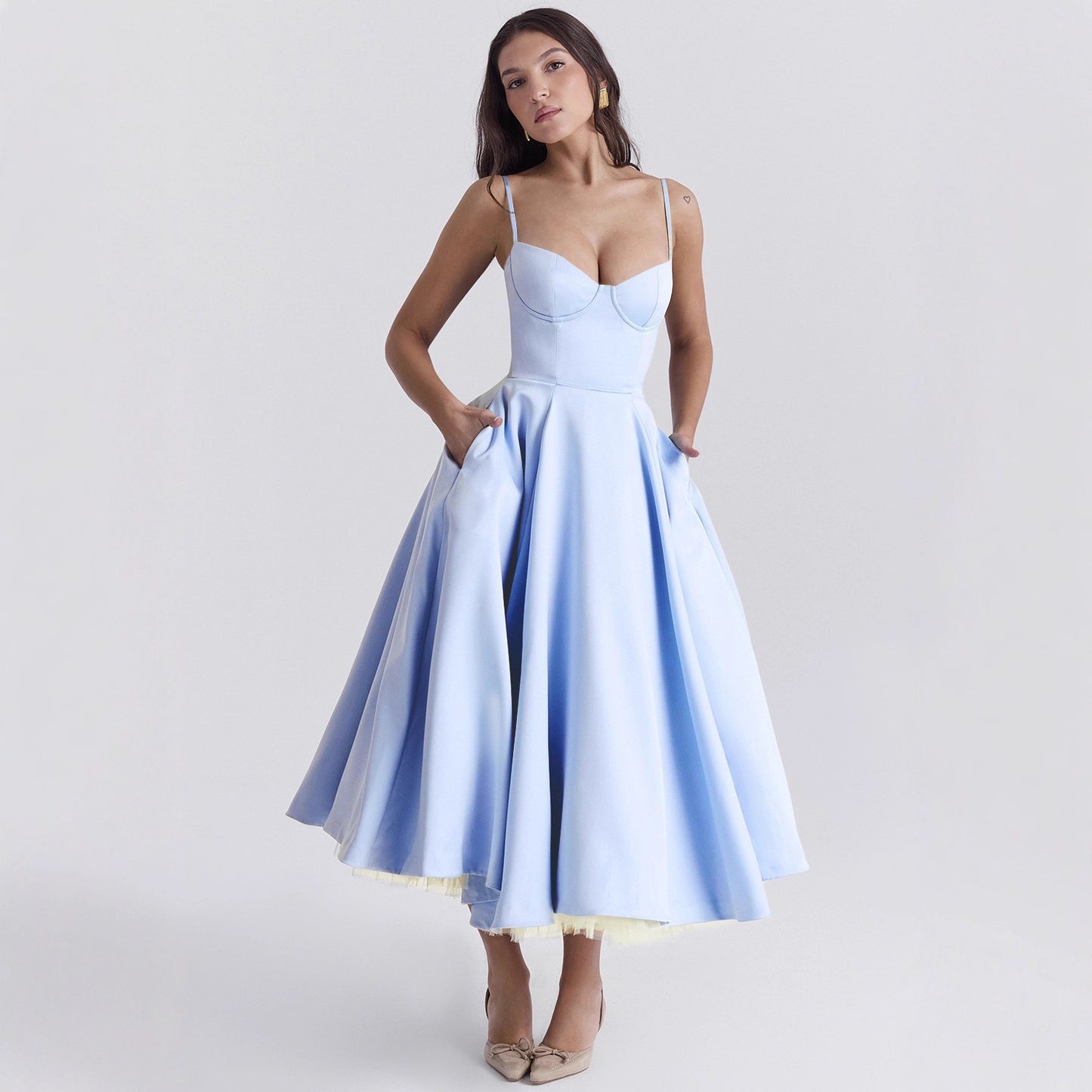 Mesh-Merizing — Double-Layer Maxi Slip Dress
