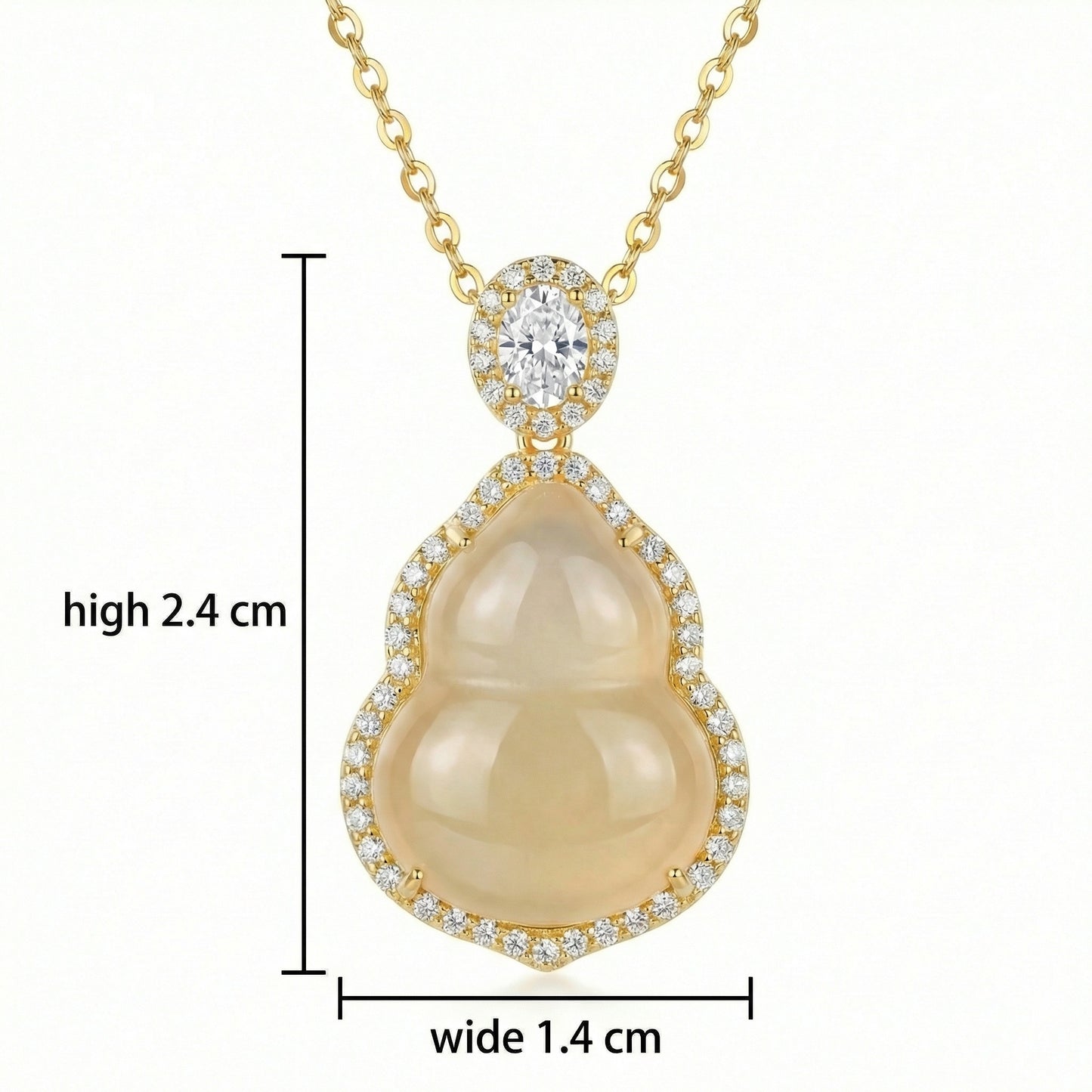 Hulu-va Gem — Hulu Gemstone Necklace with Diamond Accents, 925 Sterling