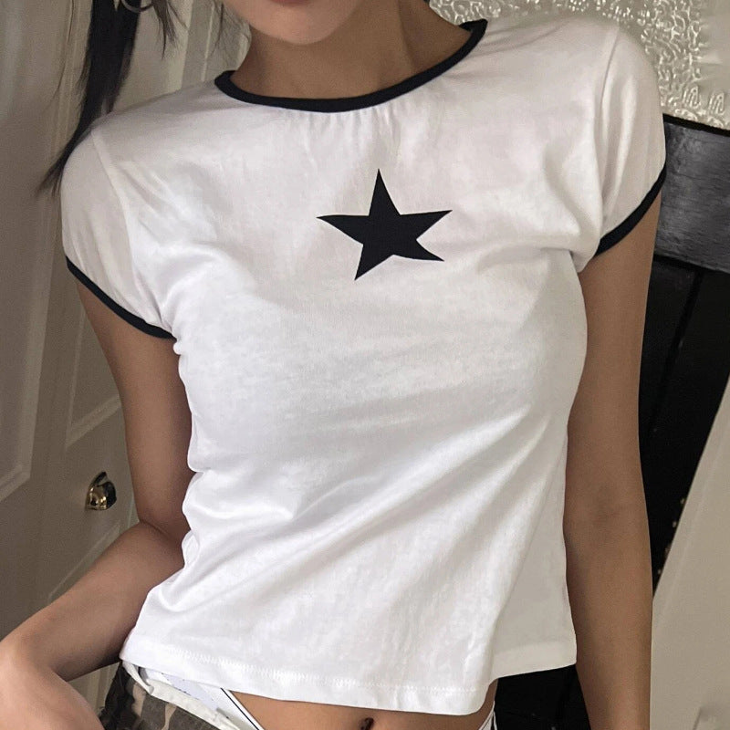 Cosmic Comfort — Crew-neck Top with Star Print