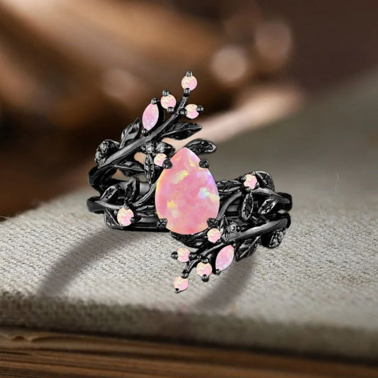 Branch Out — Black & Silver Branch-Wrapped Ring