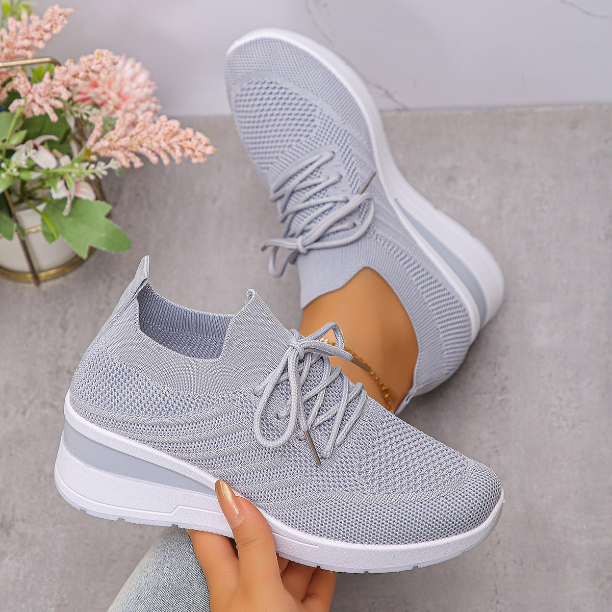 Knit Know-How — Multi-Colored Flyknit Slip-On Sneakers